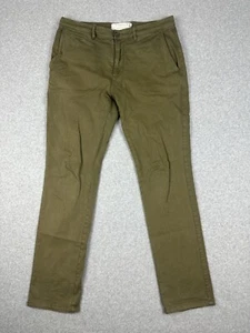 Toorallie Australia Men's Merino Twill Chino Pants Size 32 Khaki Green Stretch - Foto 1 di 12