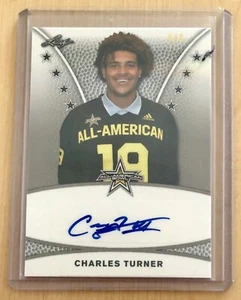 Charles Turner 2019 Leaf All-American Tour Silver Shimmer Auto 4/6 LSU Tigers - Picture 1 of 2