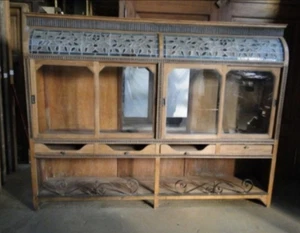 C – Amazing Antique French Oak Bakery with Stained Glass. 3581b - Picture 1 of 9