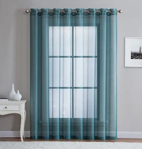 Best Sheer Grommet Window Curtains Panels for Bedroom, Living Room, Kitchen, ... - Picture 1 of 3