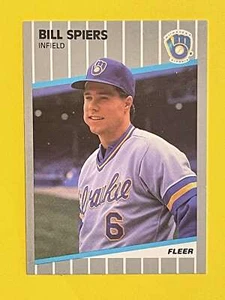 Bill Spiers 1989 Fleer Update Rookie Base #U-40 Milwaukee Brewers - Picture 1 of 2