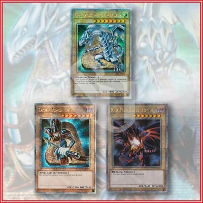 YuGiOh LEGENDARY COLLECTION QCR 25TH DARK MAGICIAN BLUE EYES RED EYES LC01🔥 - Image 1 of 2