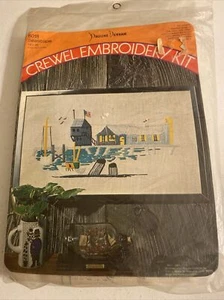 Pauline Denham #6018 “Seascape” 1971 Crewel Embroidery Kit 16" x 26” NEW - Picture 1 of 9