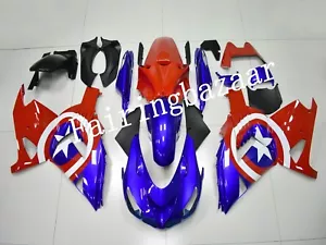 Fit for ZX14 2006-2011 CAPTAIN AMERICA Red Blue White ABS Injection Fairing Kit - Picture 1 of 9