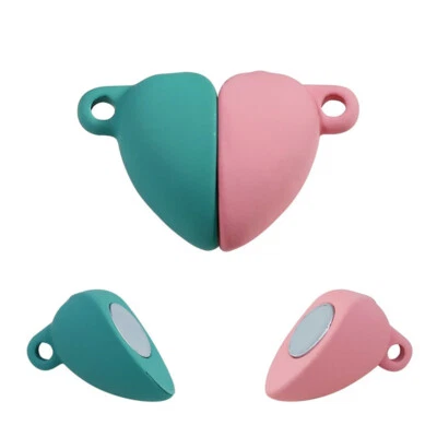 10 Sets Alloy Heart Magnetic Clasps Findings DIY Jewelry Making Crafts 16x10mm - Image 1 of 4