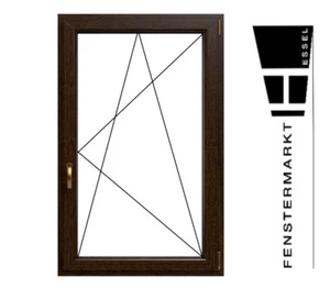 Fenster Eiche Dunkel - 1 flügelig Dreh-Kipp PVC Fenster Eiche Dunkel Kunststoff - Bild 1 von 10