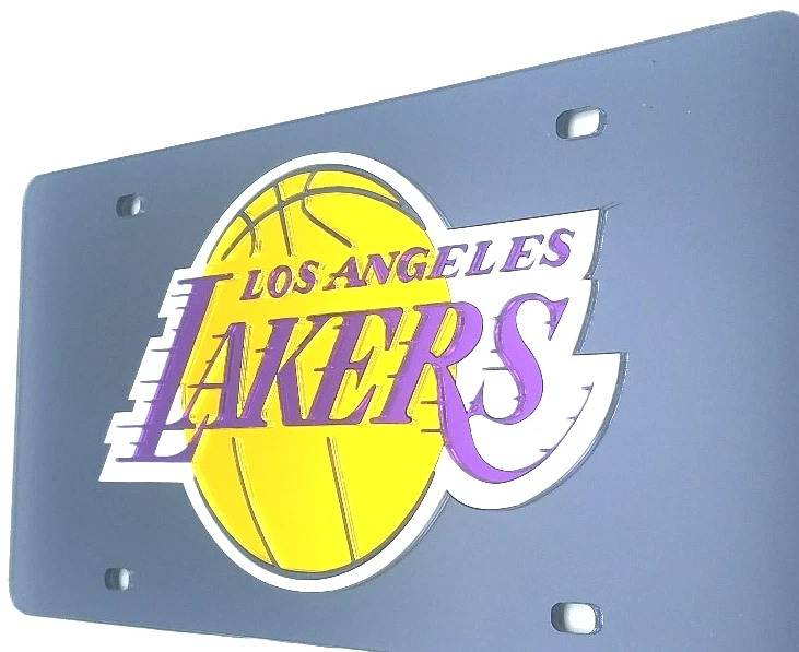 Placa de matrícula de auto Los Angeles Lakers CORTE LÁSER negra imprescindible hombre cueva ÚLTIMA Foto 1 de 1