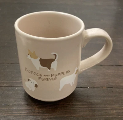PetShop Fringe Studio Stoneware Coffee Mug Pink Doggos Puppers Furever Corgi Dog - Image 1 of 4