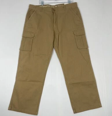 Smith's Workwear Mens Canvas Cargo Pants Khaki Stretch Relaxed Fit SZ 40x30 NEW - Image 1 of 4