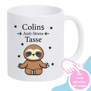 Tasse Anti-Stress mit Wunsch-Namen Spruch Lustig Witzig Geschenk-idee Arbeit - Bild 1 von 7