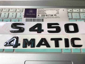 Gloss Black " S450 4 MATIC " Number Letters Trunk Badge Emblem - Foto 1 di 6