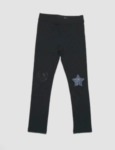 J.CREW CREWCUTS GIRLS BLACK KNEE PATCHES ELASTIC WAIST STRETCH LEGGINGS Sz 14 - Picture 1 of 5