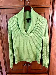 Lauren Ralph Lauren Sweater Women's M Cowl Neck Silk/Cashmere Green - Picture 1 of 5