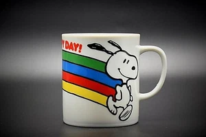 Snoopy Peanuts This Has Been A Happy Day Rainbow Charles Schulz 1958 Mug Rare - Picture 1 of 7