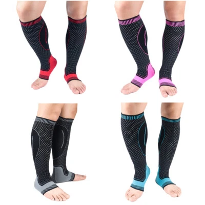 1 Pairs Men Sports Protection Calf Knitted Football Running Fitness Leg Socks - Image 1 of 4