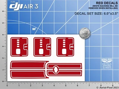 DJI Air 3 / Air 3S Racing Stripes With Battery Decals Number #1-3 Sticker Skin - Image 1 of 3