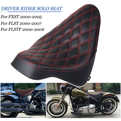 US STOCK Driver Solo Seat For Harley Heritage Softail Classic FLSTC FLST 00-07 Foto 1 de 4
