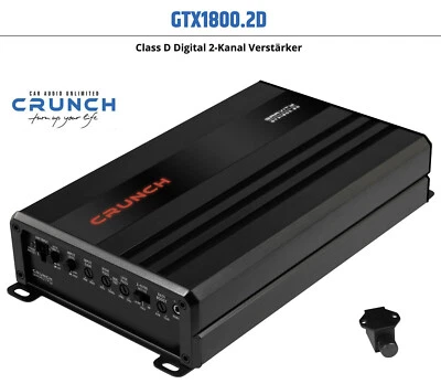 Crunch GTX1800.2D kompakter Digital 2-Kanal Verstärker 1800W mit Fernbedienung - Bild 1 von 4