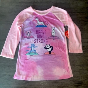 Wonder Nation Girls Sleep Gown Brave Kind Strong Starfish Pink XS (4-5) - Picture 1 of 5