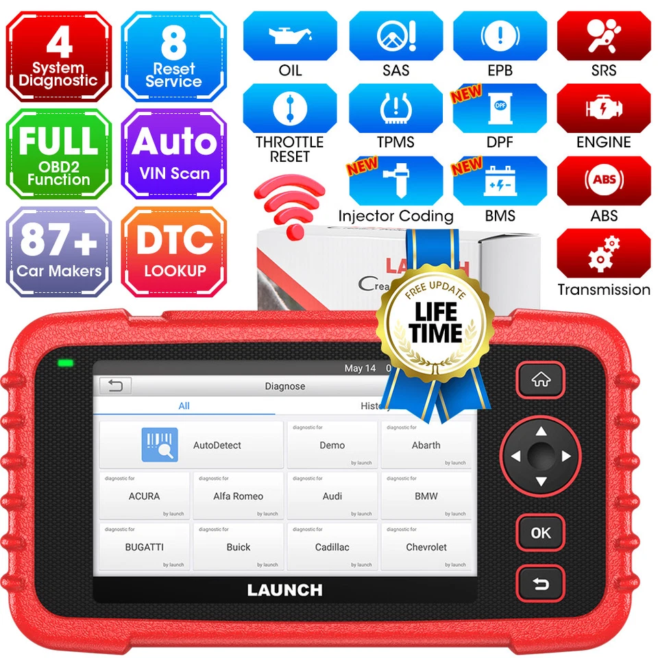2025 Launch CRP129X PRO+ Auto Diagnostic Tool EOBD2 Scanner ABS SRS SAS EPB TPMS