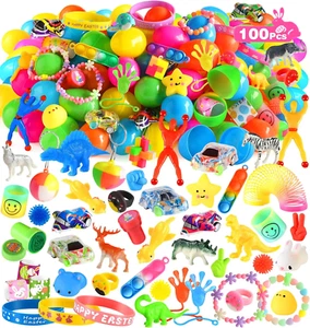 100 Pack Prefilled Easter Eggs with Toys, Filled Plastic Easter Eggs, Surprise E - Picture 1 of 7