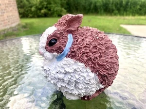 De colección Fat Bunnie 1998 Marrón Blanco Conejo Pascua Resina Estatuilla Hermitage Cerámica - Imagen 1 de 8