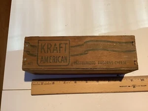 Vintage Kraft American Pasteurized Process Cheese Wooden Box - Picture 1 of 6