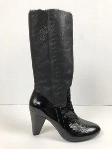 True Religion Boots 9.5 Leather Upper Leather Sole Calf High Black Handmade - Picture 1 of 9