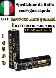 Batteria 14500 recargable pila litio 900mAh per Torcia Led Avvitator Softair - Foto 1 di 9