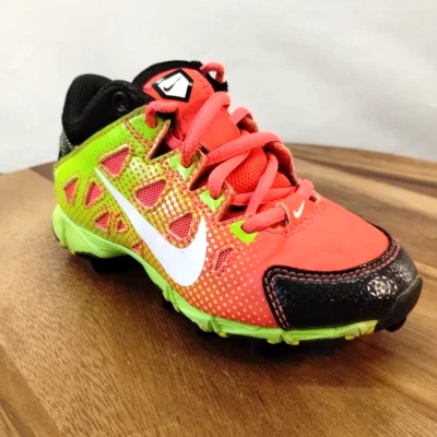 Botines Nike Little Kids 10C Hyperdiamond Fastflex naranja verde 684681-610 Foto 1 de 4