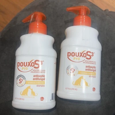 Xampu antifúngico/antisséptico DOUXO S3 PYO para cães e gatos 6,7 oz X2 - Novo - Imagem 1 de 3