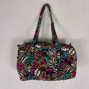 Vera Bradley Pink, Blue, Tan, and White Floral Quilted Small Duffle Bag - Picture 1 of 14