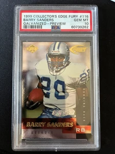 1999 COLLECTOR'S EDGE FURY #116 BARRY SANDERS PSA 10 GEM MINT PREVIEW POP 1, TBC - Bild 1 von 4