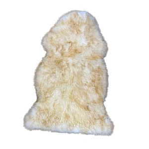 100% Genuine Sheepskin  Rug Lambskin Wool Fluffy Extra Large Brown Tip - Picture 1 of 1