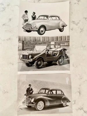DKW 1957 Cupé, Munga Cross Country, Sedán PRENSA ORIGINAL 5x7 FOTOS Lote de 3 Foto 1 de 2