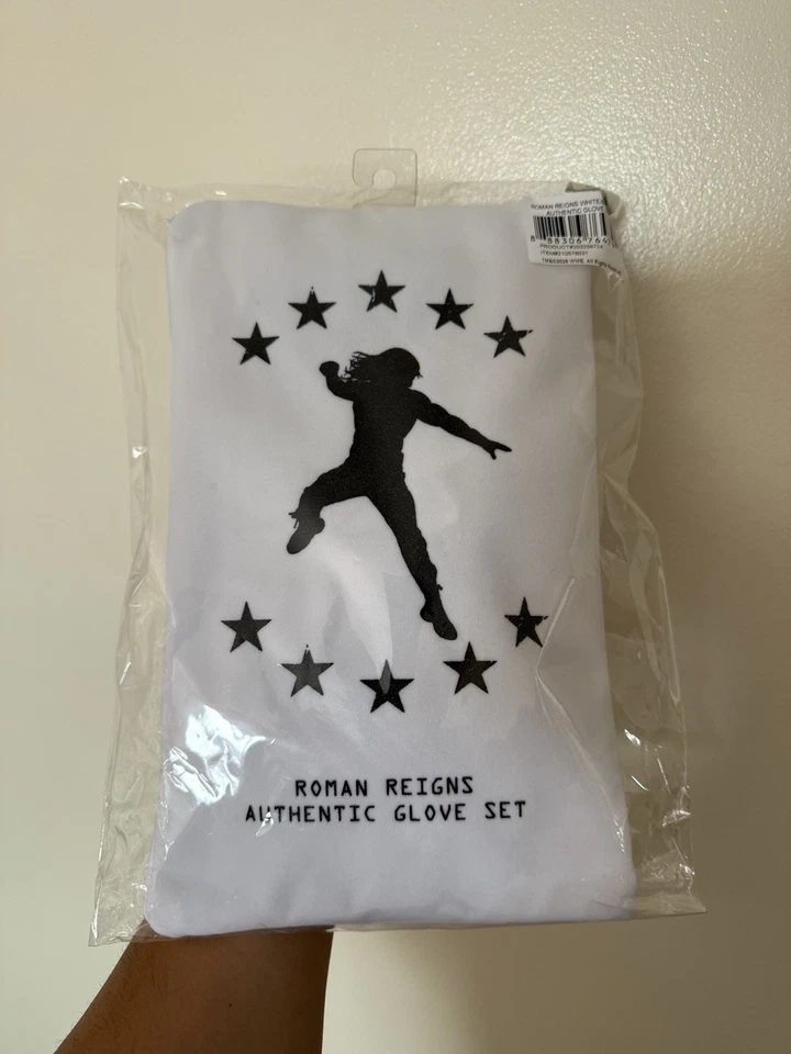 WWE AUTHENTIC Roman Reigns Glove Set White SUMMERSLAM 2025 IN HAND - Image 1 of 1
