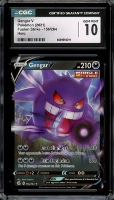 CGC 10 Gem Mint Gengar V Ultra Rare SWSH Fusion Strike 156/264 Pokemon - Image 1 of 2