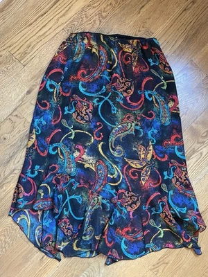 Vtg Chicos Skirt Large Paisley Silk Fairy Grunge Whimsigoth Indie 90s Festival - Image 1 of 4