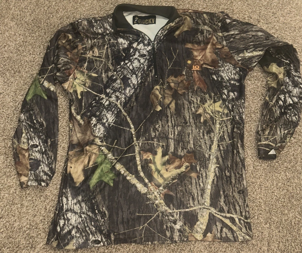 Rocky Mossy OAKS SCENT IQ ATOMIC PULLOVER CAMO SHIRT MENS Small SOFT HUNTING - Image 1 of 4