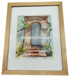 Edición Limitada Misión Puerta Enmarcada Acuarela Impresión Firmado Artista 1/200 LEER - Imagen 1 de 11