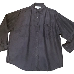 Sophisticates by Jonathan Martin 100% Silk Blouse, Black - Large - Picture 1 of 10