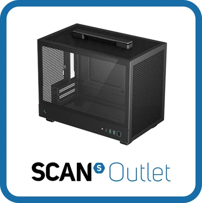 DeepCool CH160 Gaming Case, Black, mini-ITX Chassis w/ Tempered Glass Window, US - Image 1 of 4