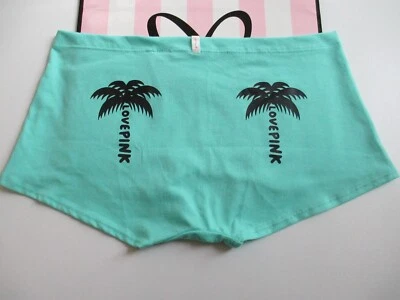 Panty corto de algodón VICTORIA'S SECRET ROSA VS azul palmeras espalda S M nuevo con etiquetas Foto 1 de 4