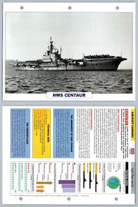 HMS Centaur - 1947 - Aircraft Carriers - Atlas Warships Maxi Card - Picture 1 of 1