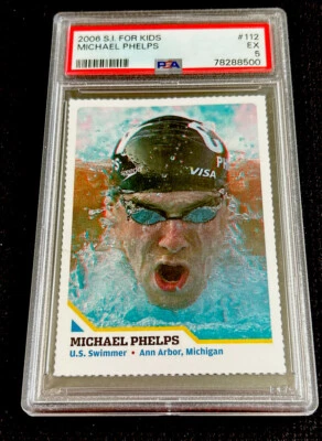 MICHAEL PHELPS RARO 2006 Sports Illustrated for Kids SI EE. UU. Juegos Olímpicos Natación PSA 5 Foto 1 de 2
