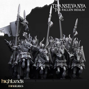 Vampire Knights for Fantasy Wargaming by Highland Miniatures Undead Mounted - Picture 1 of 12