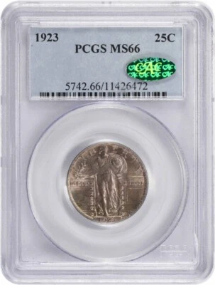 1923 Standing Liberty Silver Quarter MS66 PCGS (CAC) - Image 1 of 4