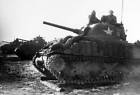 The Battle for Strasbourg, American Sherman tanks sandbagged a - 1945 Old Photo