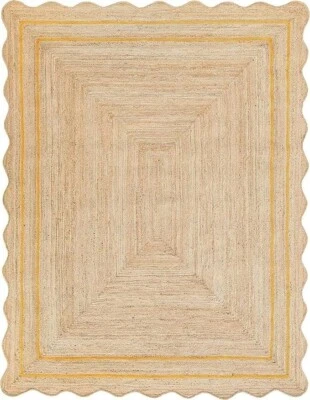 Jute Rug Carpet Handmade Rectangle Farmhouse Rug Home Runner Living Room - Image 1 of 3