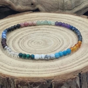 Blood Pressure Bracelet, Healing Crystals, Amethyst, Labradorit 4mm free charm - Photo 1 sur 4